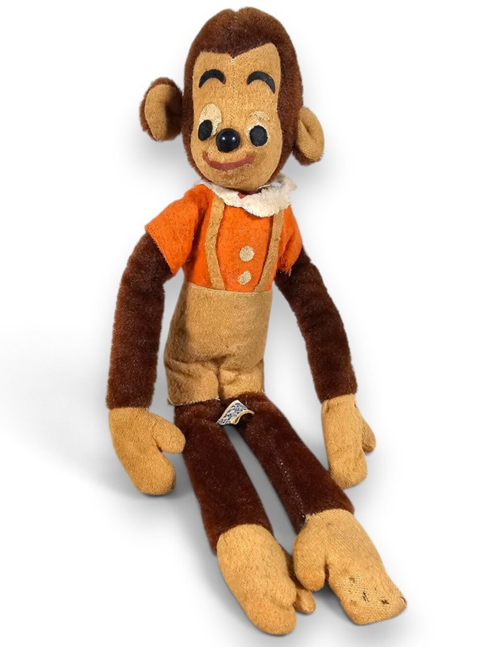 Dakin Dream Pets Monkey Chimp Plush Stuffed Doll Toy Overalls Vintage Japan 11"